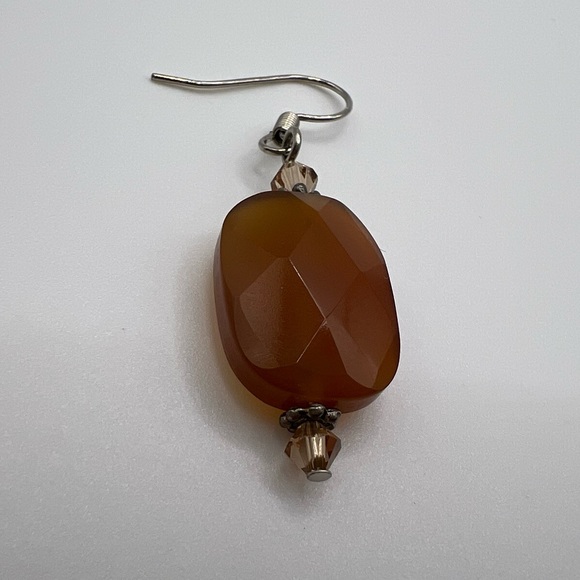 Carnelian Agate Dangling Earrings - Picture 2 of 3